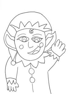 waving elf Christmas coloring page